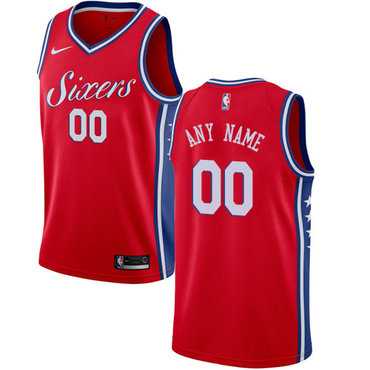 Womens Customized Philadelphia 76ers Swingman Red Nike Statement EditionJersey->customized nba jersey->Custom Jersey